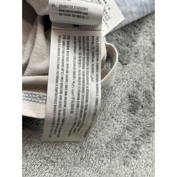 Hollister Mens Medium Colorblock Gradient Blue & White Crew Neck Tee - Picture 6 of 7